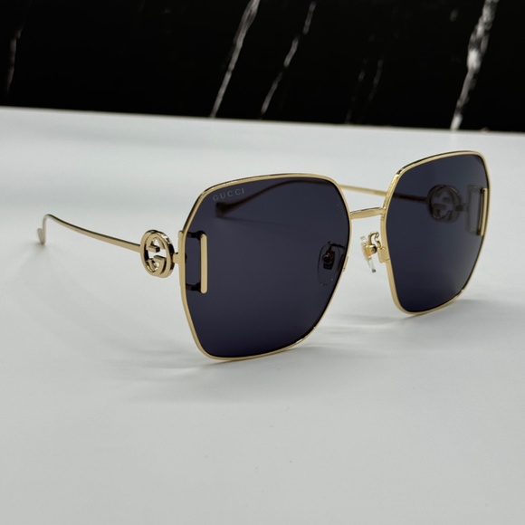 NEW GG1207SA 002 GUCCI GOLD GREY SQUARE WOMEN GUCCI SUNGLASSES - Picture 6 of 16